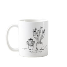 Cacti Abstrakt Line Art med Personlig Text