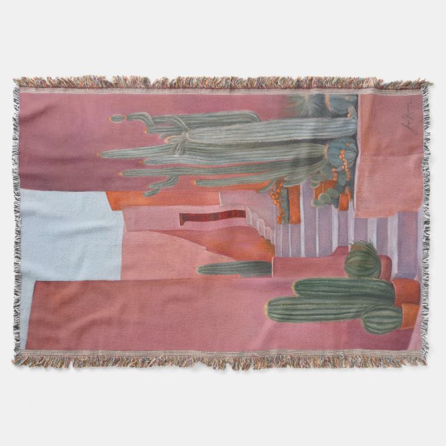 Cacti Ally | Art Throw Blanket | Original Painting Filt (Framsidan)