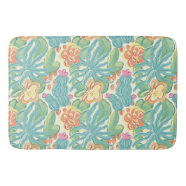 Cacti and plant Desert Botanical Green Orange Pink Badrumsmatta