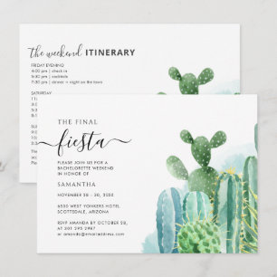 Cacti Bachelorette Helg Party med Italien Inbjudningar