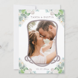 Cacti Blommigt Western Rustic Skull Spara datum i Inbjudningar