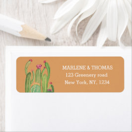 Cacti Cactus Desert Script Boho Succulent Simple Returadress Etikett