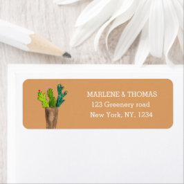 Cacti Cactus Desert Script Modern Succulent Simple Returadress Etikett