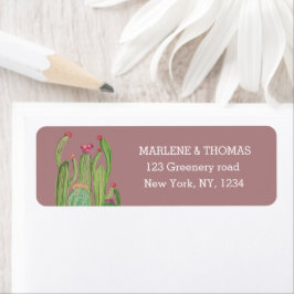 Cacti Cactus Desert Script Modern Succulent Simple Returadress Etikett