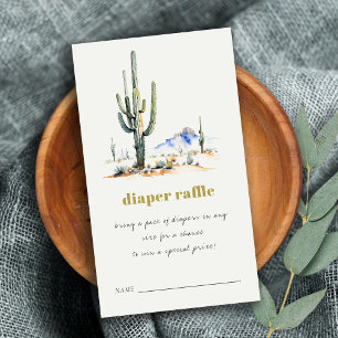 Cacti Desert Ligcape Diaper Raffle Baby Shower Tilläggskort