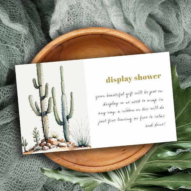 Cacti Desert liggande Visning Shower Baby Shower Tilläggskort (Skapare uppladdad)