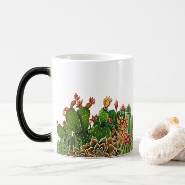cacti Design Magisk Mugg (Med munk)
