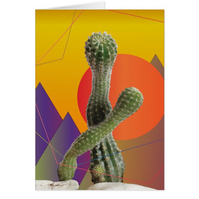 Cacti Elegant-hälsningskort Hälsningskort (Framsidan)