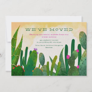 Cacti Garden Flytta Announcement Card Meddelande