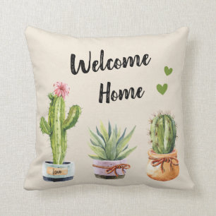 Cacti Grönt Cactus Gardener Välkommen hem Kudde
