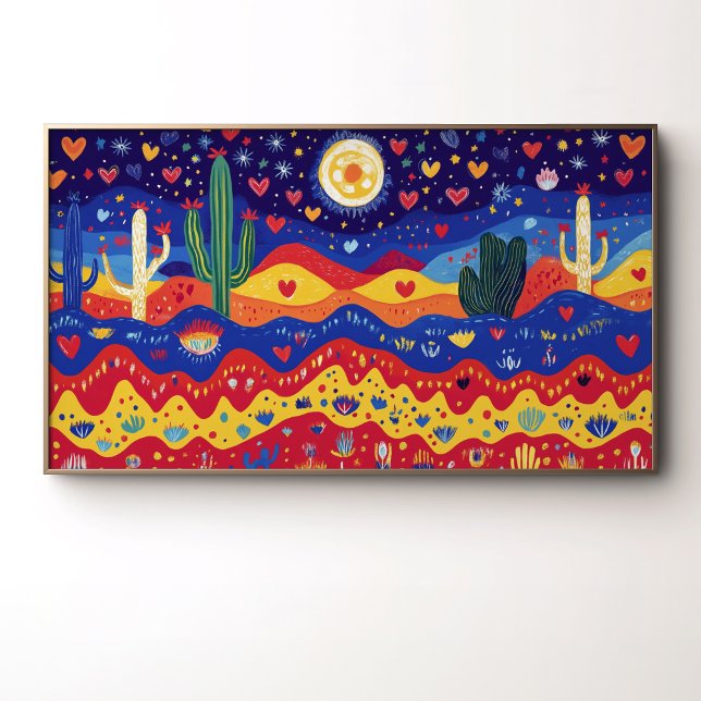 Cacti, Hearts och Moonlit Stars Poster (Skapare uppladdad)