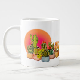 Cacti i Kaffe koppar på en kaffe Kopp Jumbo Mugg