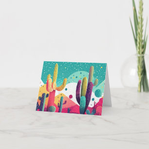 Cacti i vibrerande färg anteckningskort