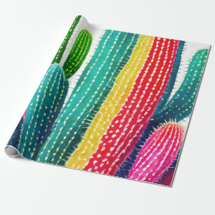 Cacti i vibrerande färg presentpapper