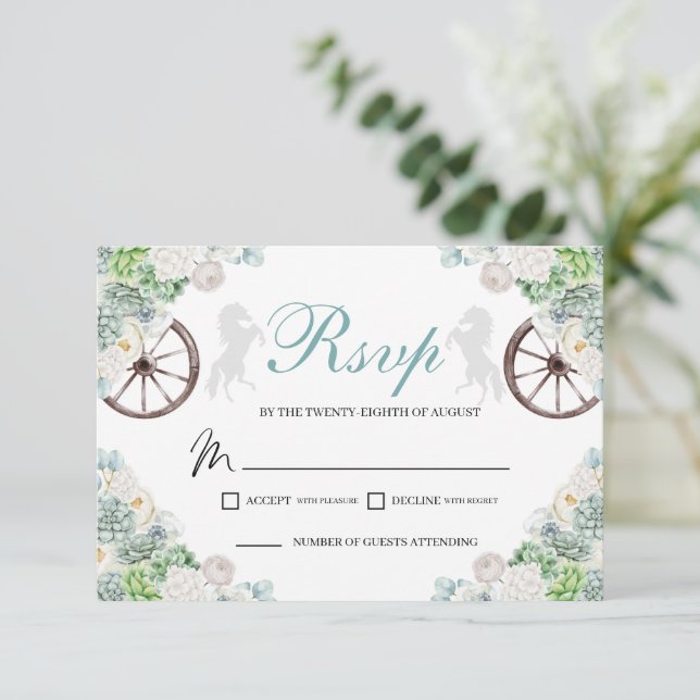 Cacti Mint Grönt Western Quinceanera OSA kort (Stående Fram)