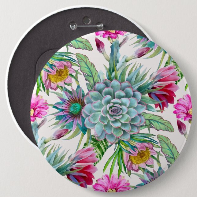 Cacti Mönster Knapp (Framsida & baksida)