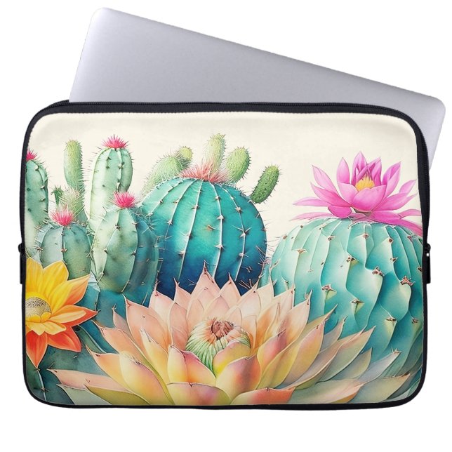 Cacti och Succult Laptop Fodral (Framsidan)