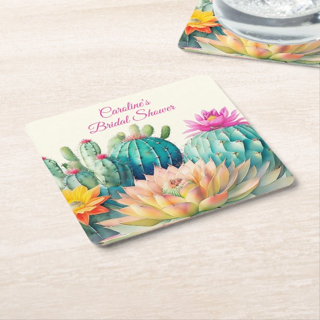Cacti och Succult Underlägg Papper Kvadrat (Vinklad)