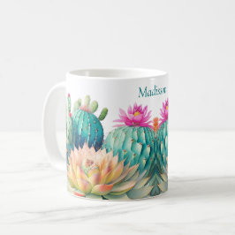 Cacti och suckulat med Namn Kaffemugg