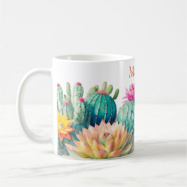 Cacti och Suckulat med Namn Kaffemugg