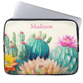 Cacti och suckulat med Namn Laptop Fodral
