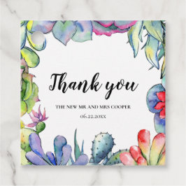 Cacti och suckulatorer vattenfärgen bröllop gåvor etiketter