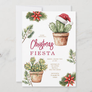 Cacti Santa Mexican Cactus Vinterjul Fiesta Inbjudningar