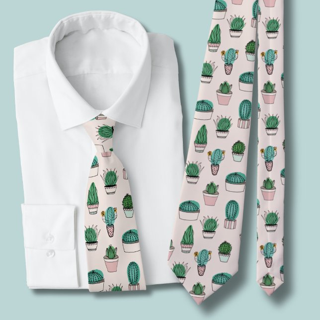 Cacti succulations-kärna mönster slips (Cacti pattern tie)