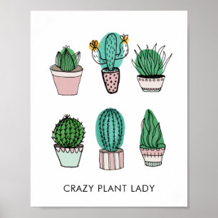 Cacti succulents illustration personlig poster