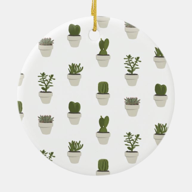 Cacti & Succult - vit Julgransprydnad Keramik (Baksidan)
