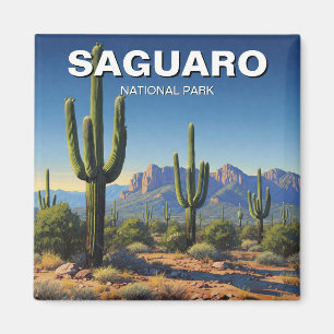 Cacti vid Saguaro nationalpark Souvenir Magnet