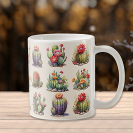 Cacti Watercolor Mönster Coffee Mugg