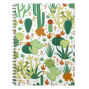 Cacti White Background: Vintage Graphics. Anteckningsbok