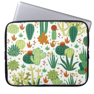 Cacti White Background: Vintage Graphics. Laptop Fodral