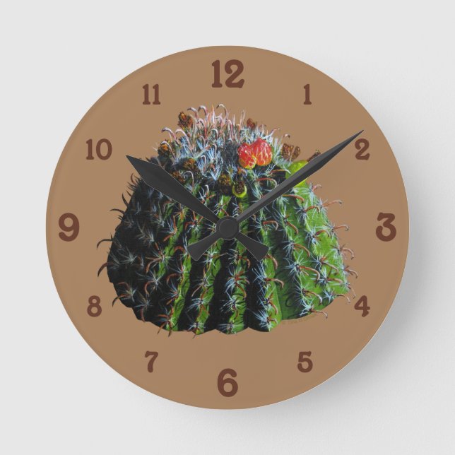 Cactus Acrylic Wall Clock Rund Klocka (Framsida)