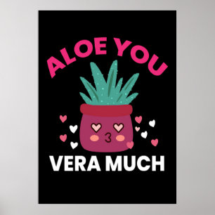 Cactus Aloe You Vera Mycket ch Poster