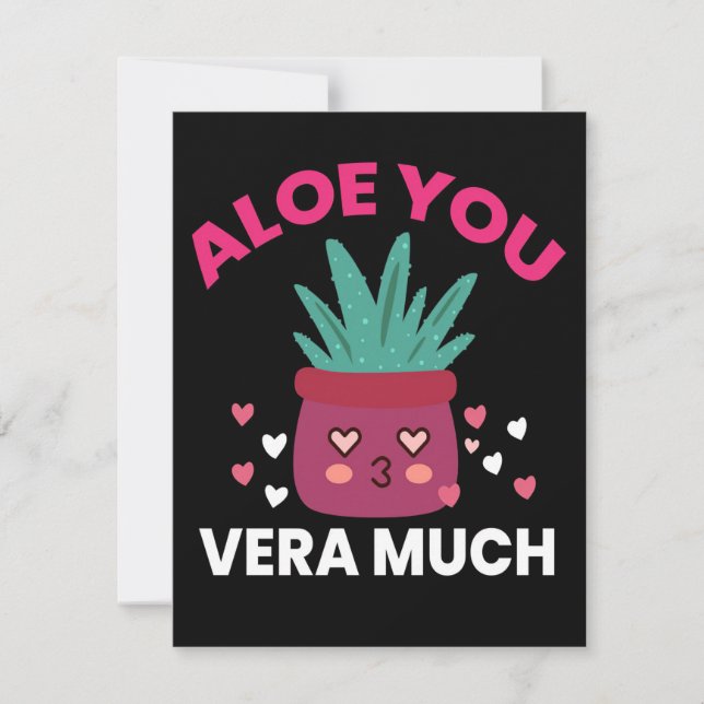 Cactus Aloe You Vera Mycket ch Tack Kort (Framsida)