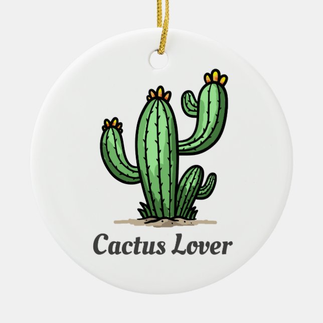 Cactus Älskare Julgransprydnad Keramik (Framsidan)