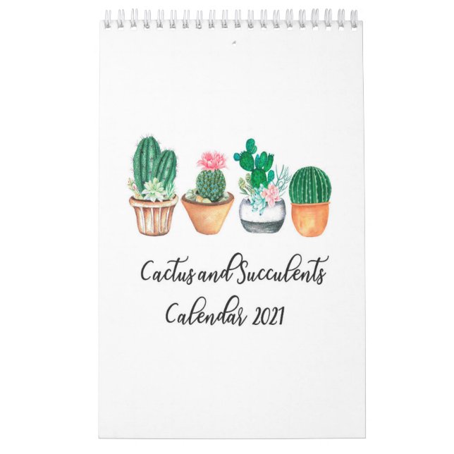 Cactus ans succulents in water color kalender (Omslag)