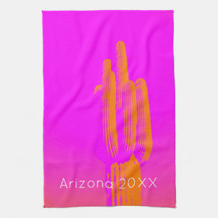 Cactus Art Arizona Year Shock rosa Modern Kökshandduk