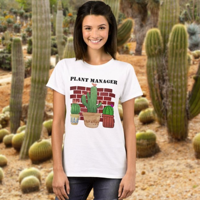 Cactus Art Funny Poted Plant Manager T Shirt (Skapare uppladdad)