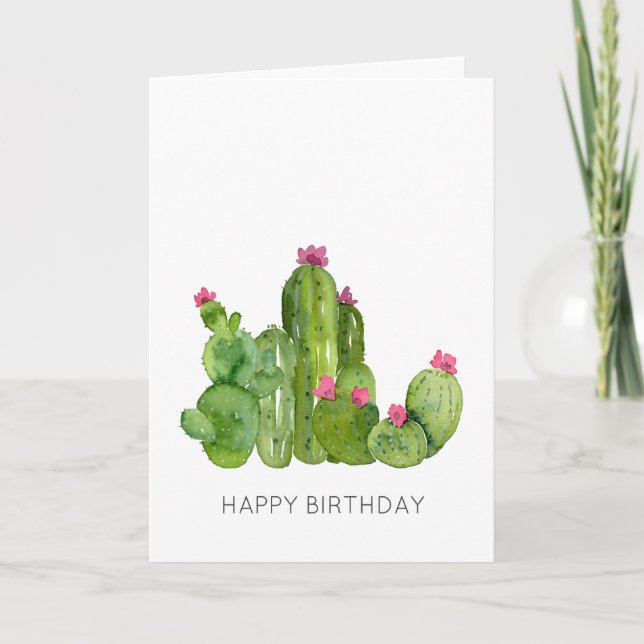 Cactus Art GRATTIS PÅ FÖDELSEDAGEN to you Desert F Kort (Framsida)