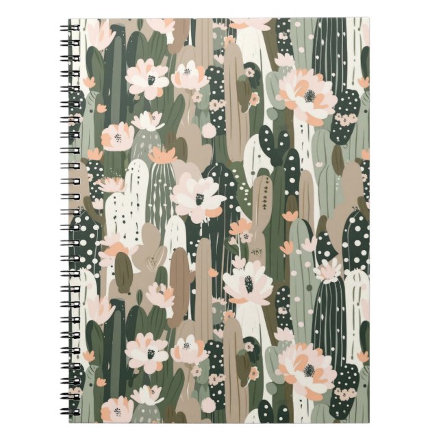 Cactus Art Unique Black Desert Glam Southwest Chic Anteckningsbok (Framsidan)