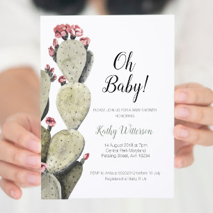Cactus Baby Shower Girl-inbjudan Inbjudningar