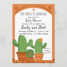 Cactus Baby Shower-inbjudan