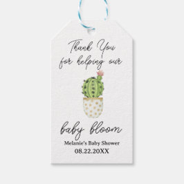 Cactus Baby Shower "Tack för att hjälpa Baby Presentetikett