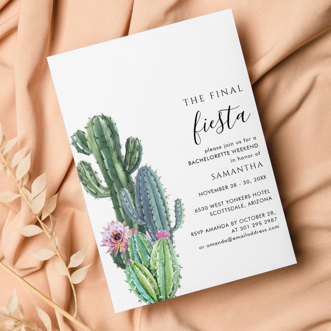 Cactus Bachelorette Helg Party med Italien Inbjudningar (Skapare uppladdad)