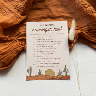 Cactus Bachelorette Party Scavenger Hunt Game Card Inbjudningar