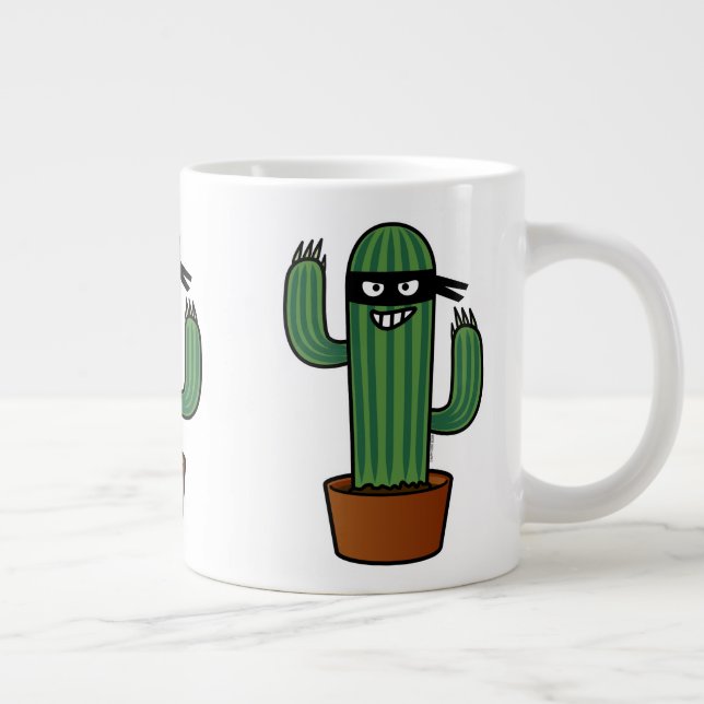 Cactus bandido ninja maskerad smygbandit jumbo mugg (Höger)