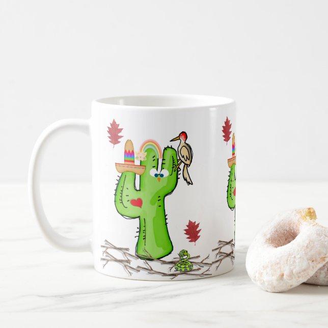 Cactus Bird Nature Mugg (Med munk)